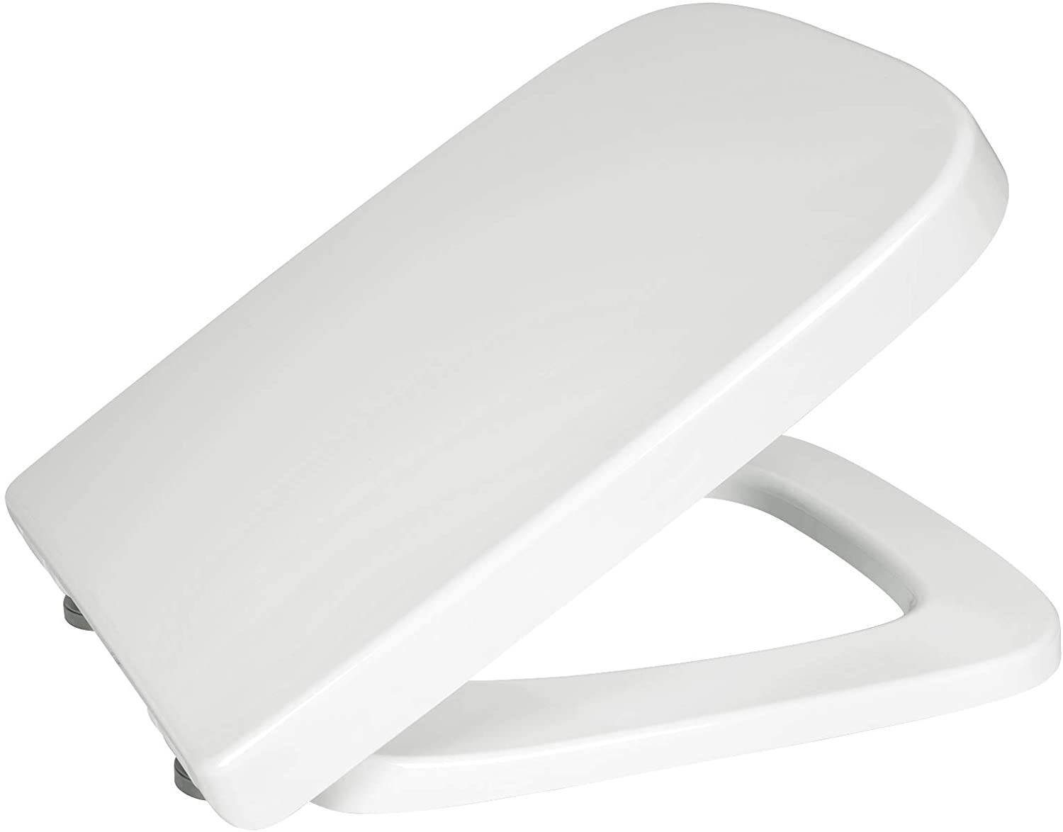 EUGAD WC-Sitz (1-St), Toilettendeckel mit Absenkautomatik Eckige Form Weiß