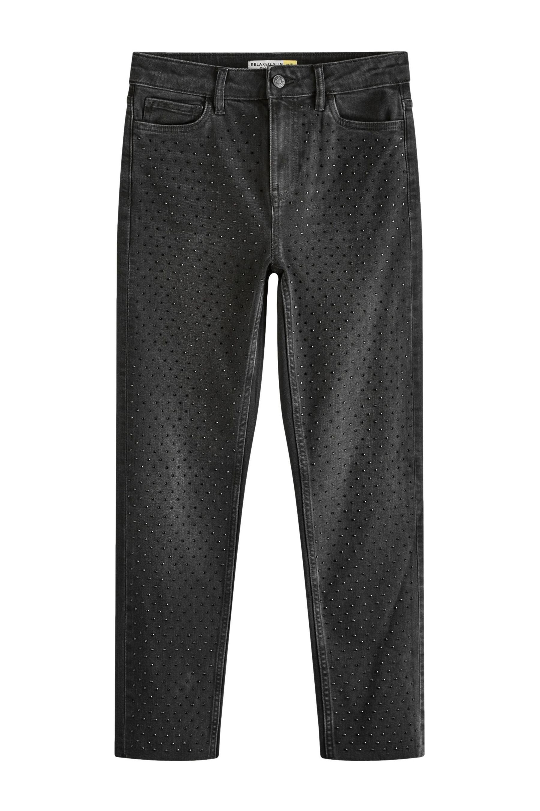 Next Slim-fit-Jeans Relaxed Fit Jeans Verzierung, Kurzgröße (1-tlg)