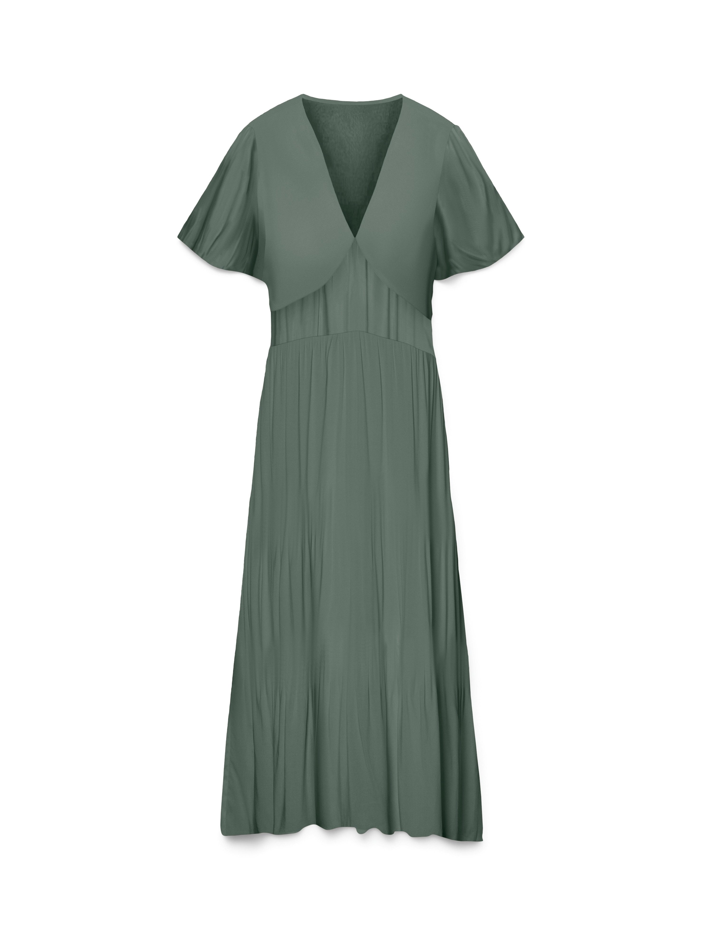 Vero Moda Sommerkleid VMMENNY SS 7/8 V-NECK DRESS WVN GA Viskose