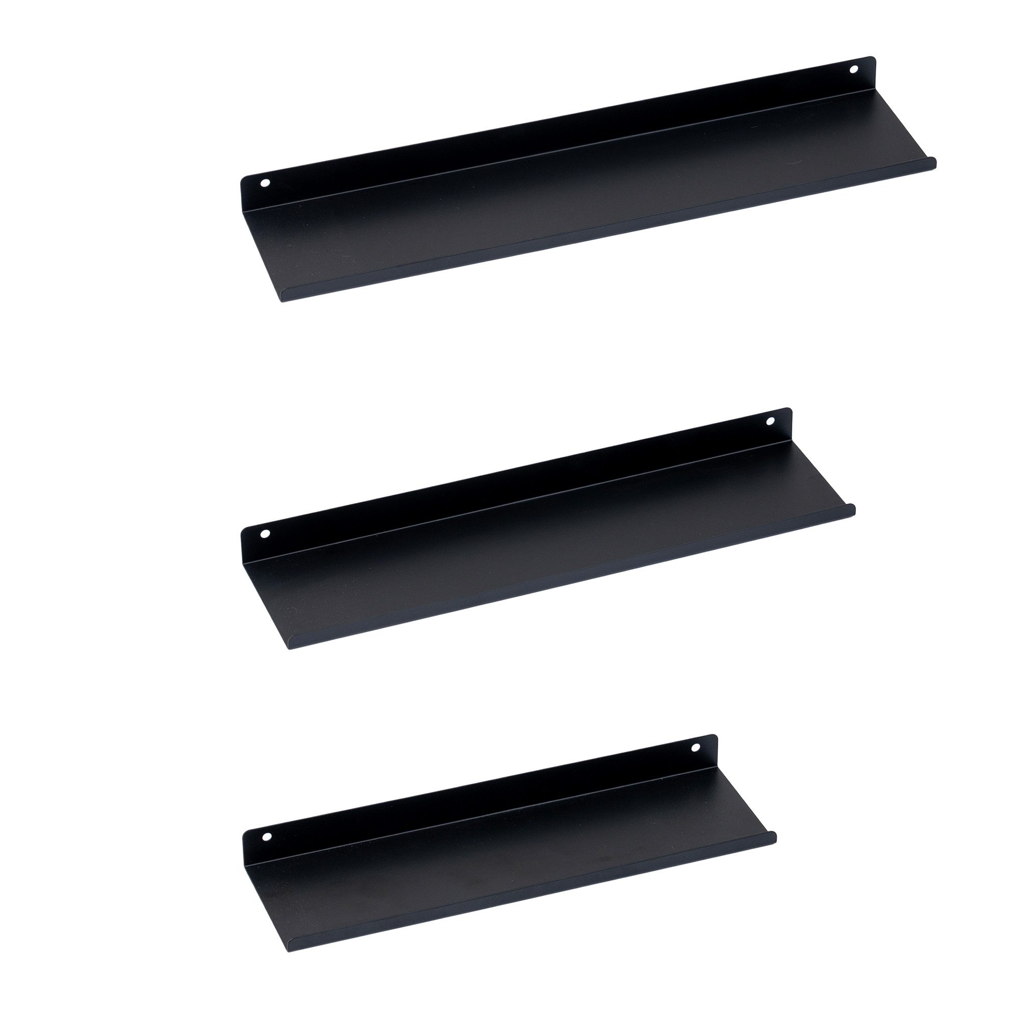 PROREGAL® Wandregal Hängeregal Schweberegal Wandboards Bücherregal Metallablage 3er Set, Hochwertigs Bücherregal Hängeregal aus Metall für Wohnzimmer Büro