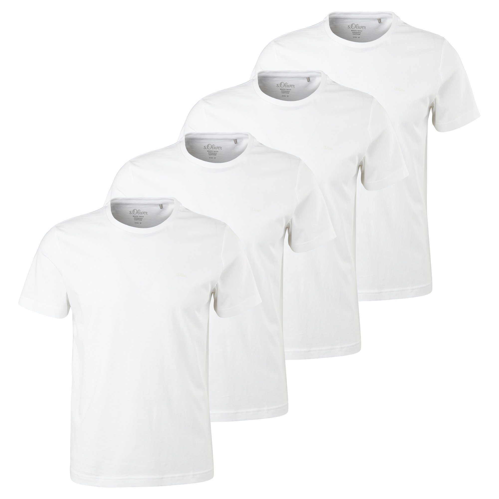 T-Shirt Herren T-Shirt 4er Pack Baumwolle Basic T-Shirt