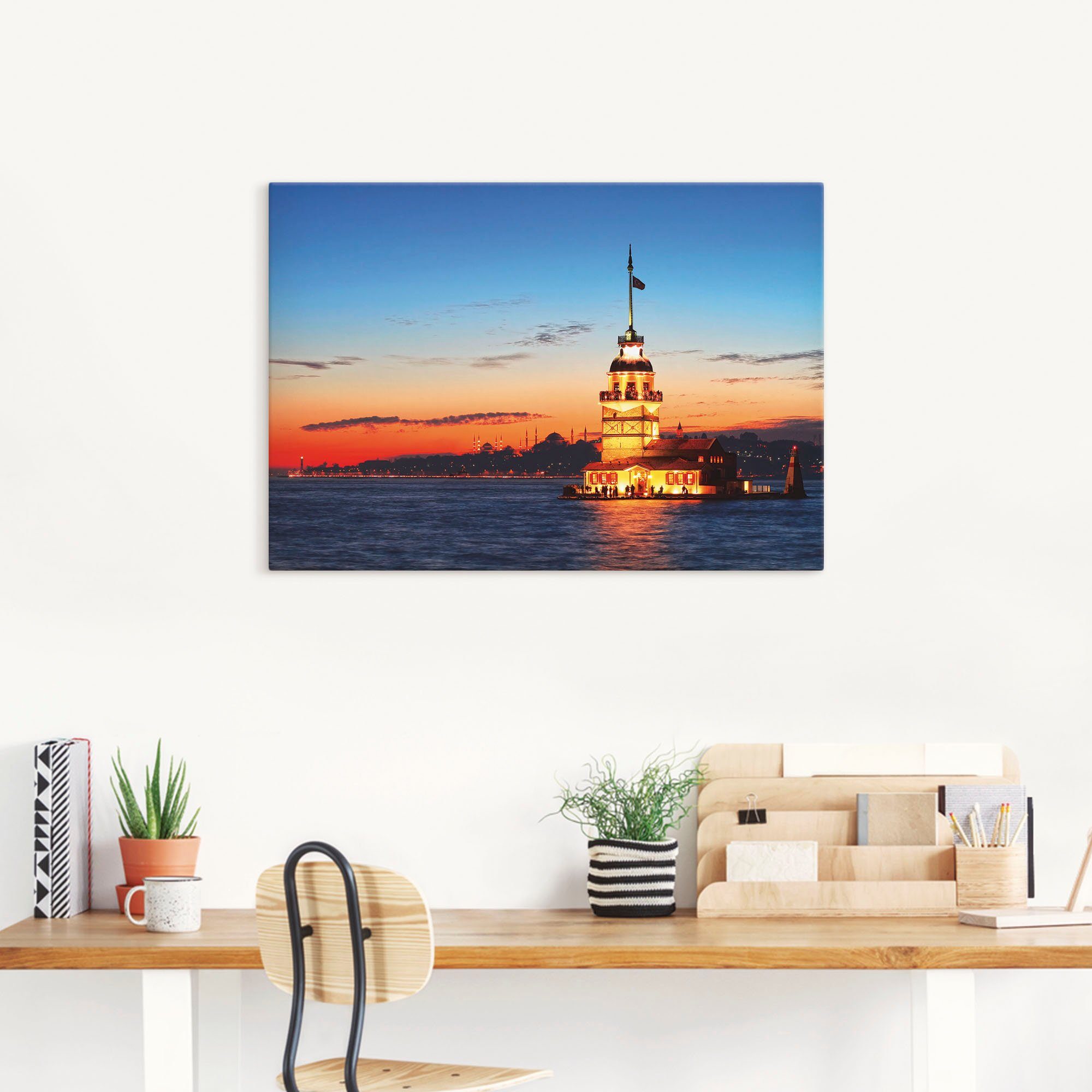 Artland Wandbild »Istanbul Leanderturm«, Gebäude (1 Stück), in vielen Größen & Produktarten - Alubild / Outdoorbild für den Außenbereich, Leinwandbild, Poster, Wandaufkleber / Wandtattoo auch für Badezimmer geeignet-HomeTrends