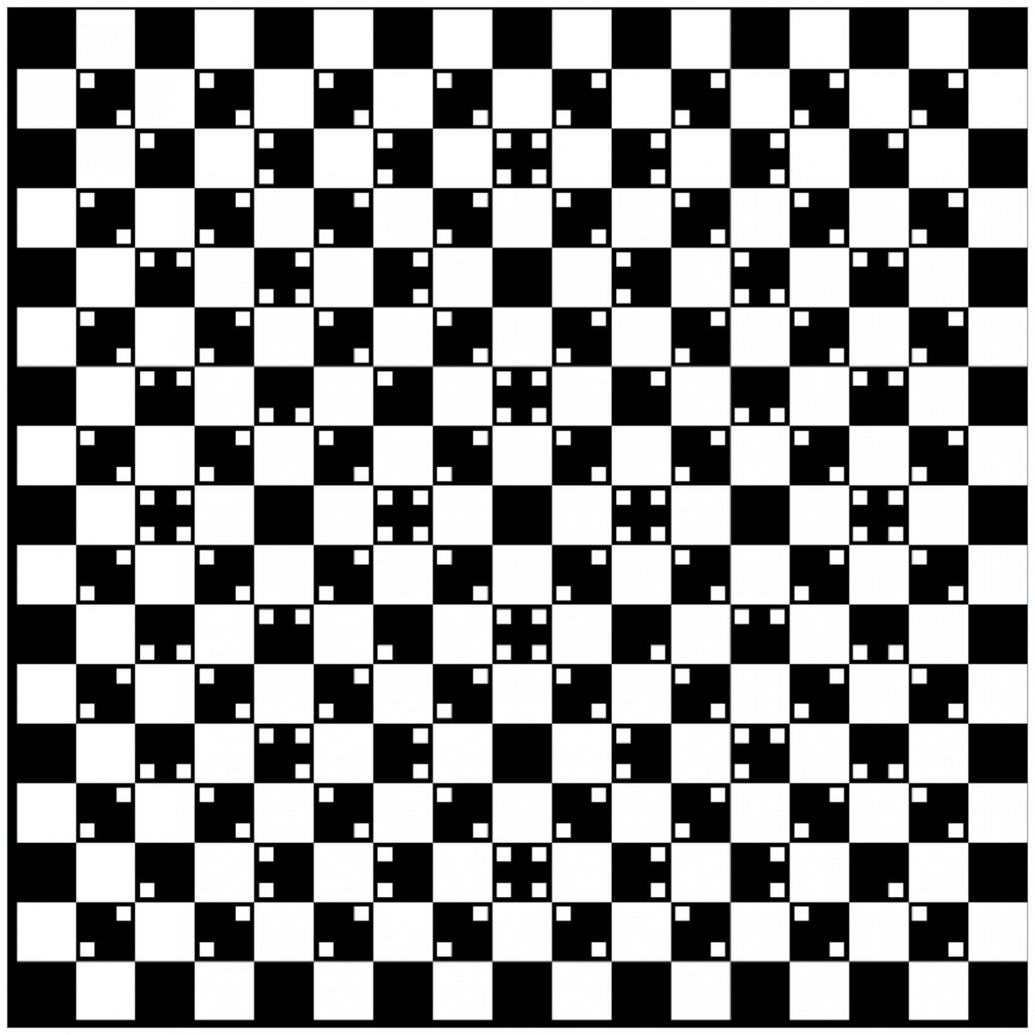 Täuschung - weiß Memoboard schwarz Wallario Illusion - Optische