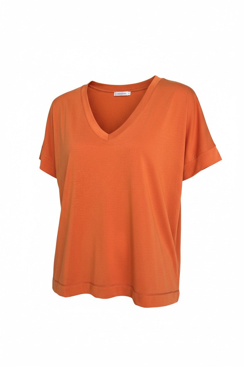 Zuckerwatte V-Shirt bequem geschnitten, aus weicher Modalmischung