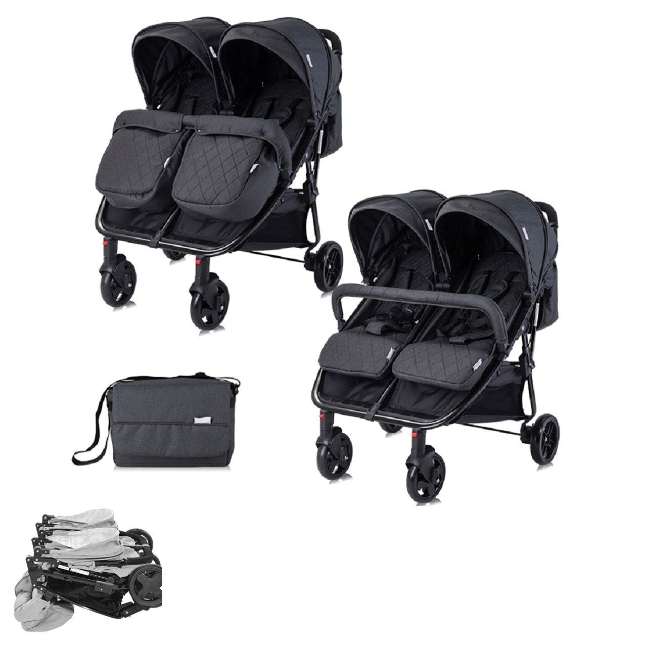 Zwillings-Kombikinderwagen Geschwisterkinderwagen Duo