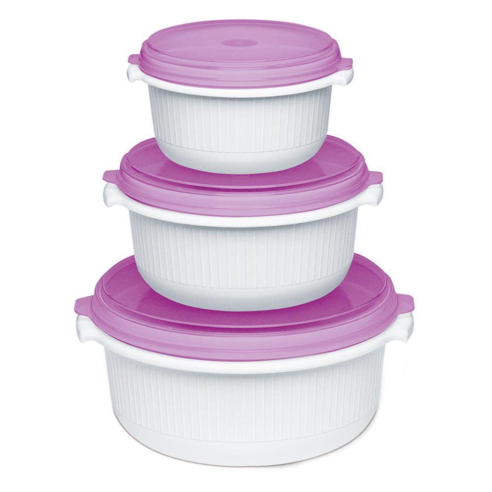 Emsa Mikrowellenbehälter Micro Family Starter 3er Set Brombeere, Kunststoff, (1-tlg)