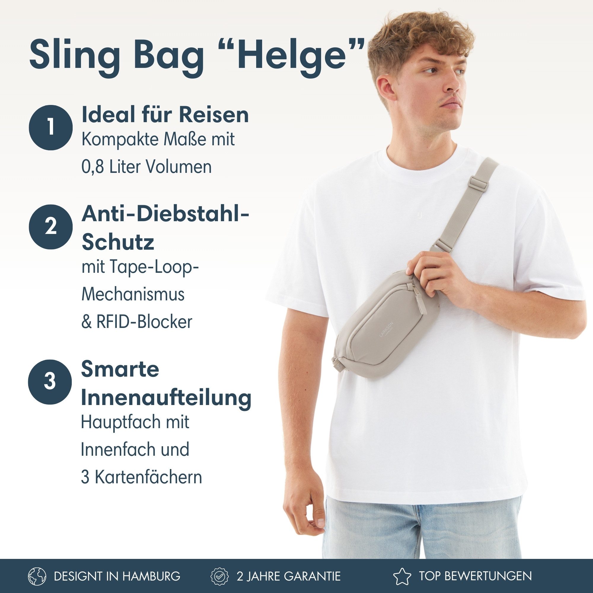 LARKSON Gürteltasche Helge Bauchtasche mit RFID-Blocker für Alltag & (1-tlg günstig online kaufen