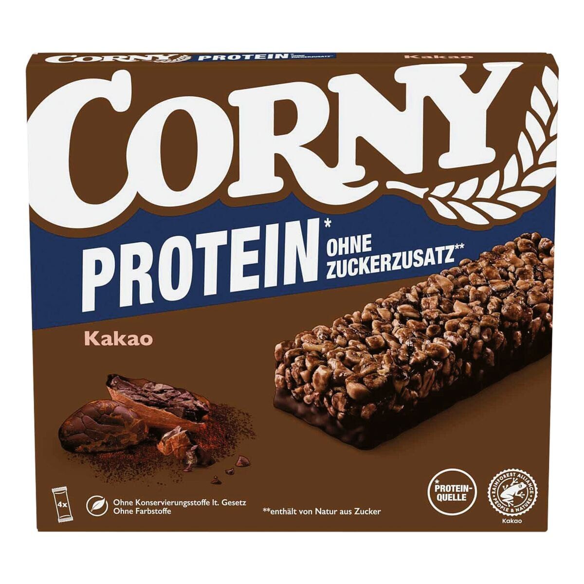 CORNY Classic Protein Kakao Riegel, 4x 25 g Müsliriegel, 24 % Protein
