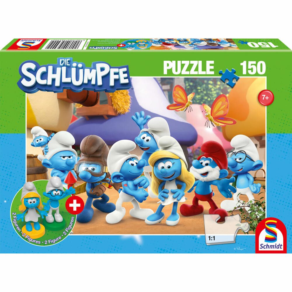 Schmidt Spiele Puzzle Die Schlümpfe Schlumpfige Freunde 150 Teile, 150 Puzzleteile