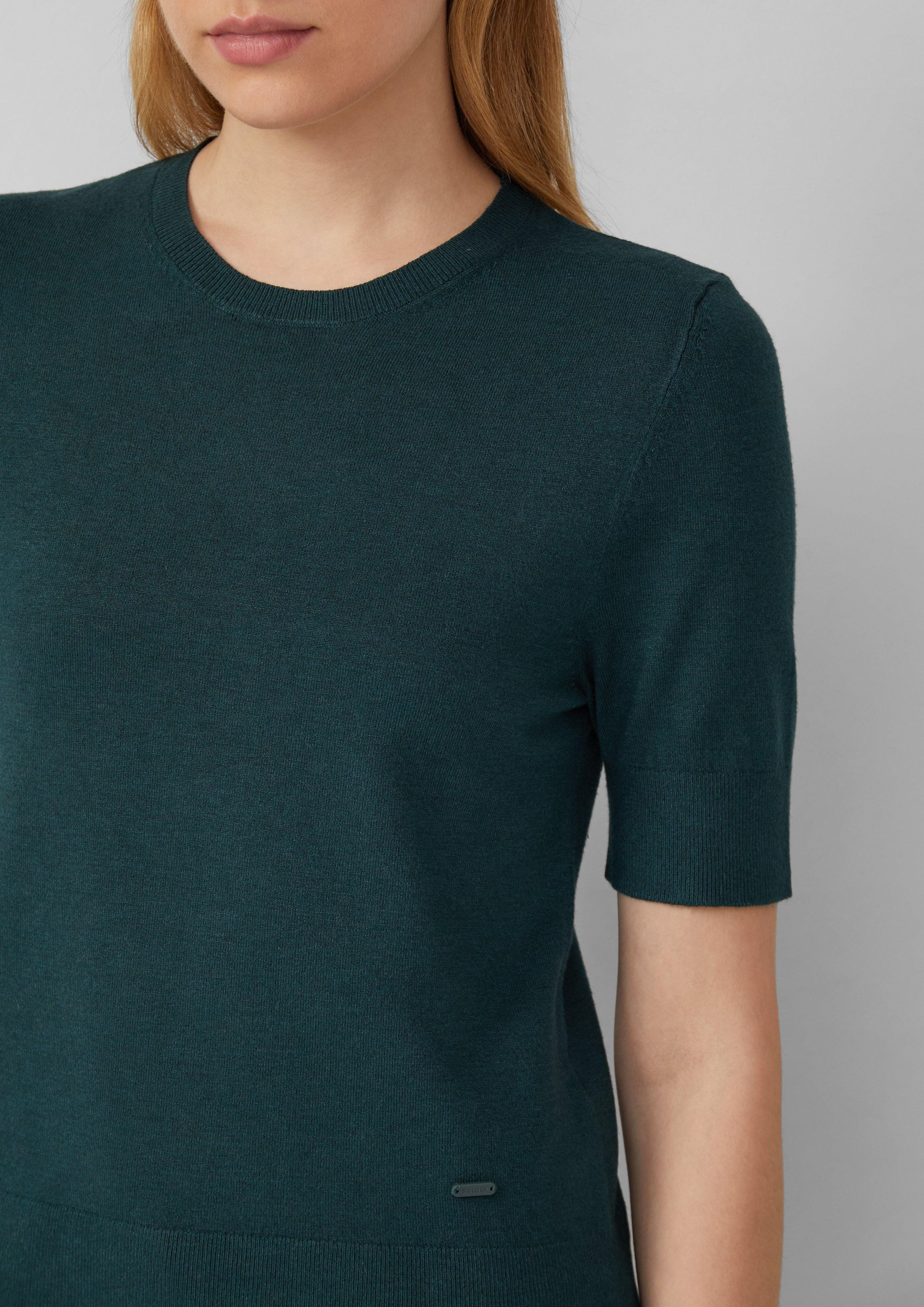 s.Oliver Strickpullover Kurzärmeliger Strickpullover mit Rippbündchen günstig online kaufen