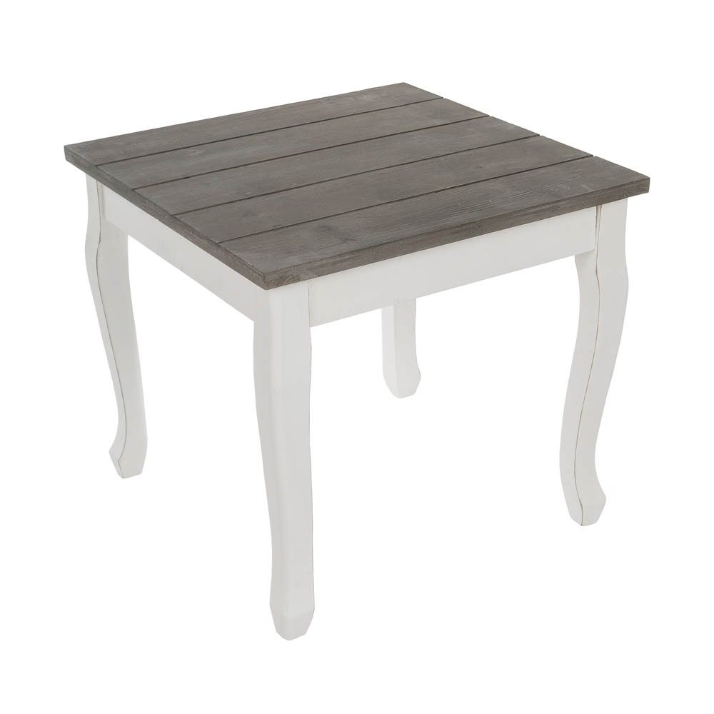 Myflair Möbel & Accessoires Beistelltisch Beistelltisch FARMHOUSE weiß mit grau-brauner Tischplatte Couchtisch 4