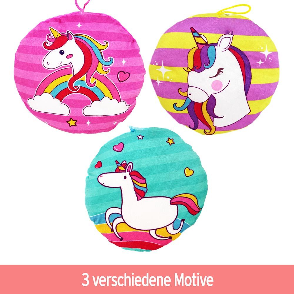 BEMIRO Dekokissen Plüschkissen Einhorn 3fach sortiert - ca. 20 cm – Bild 5 von 5