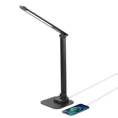 WILIT LED Tischleuchte »Metall Schreibtischlampe mit Ladefunktion USB Tischlampen LED Dimmbar«, LED fest integriert, Warmweiß, Neutralweiß, kaltweiß, 10W USB Ladefunktion, 5 Helligkeitsstufen und 3 Farbtemperaturen