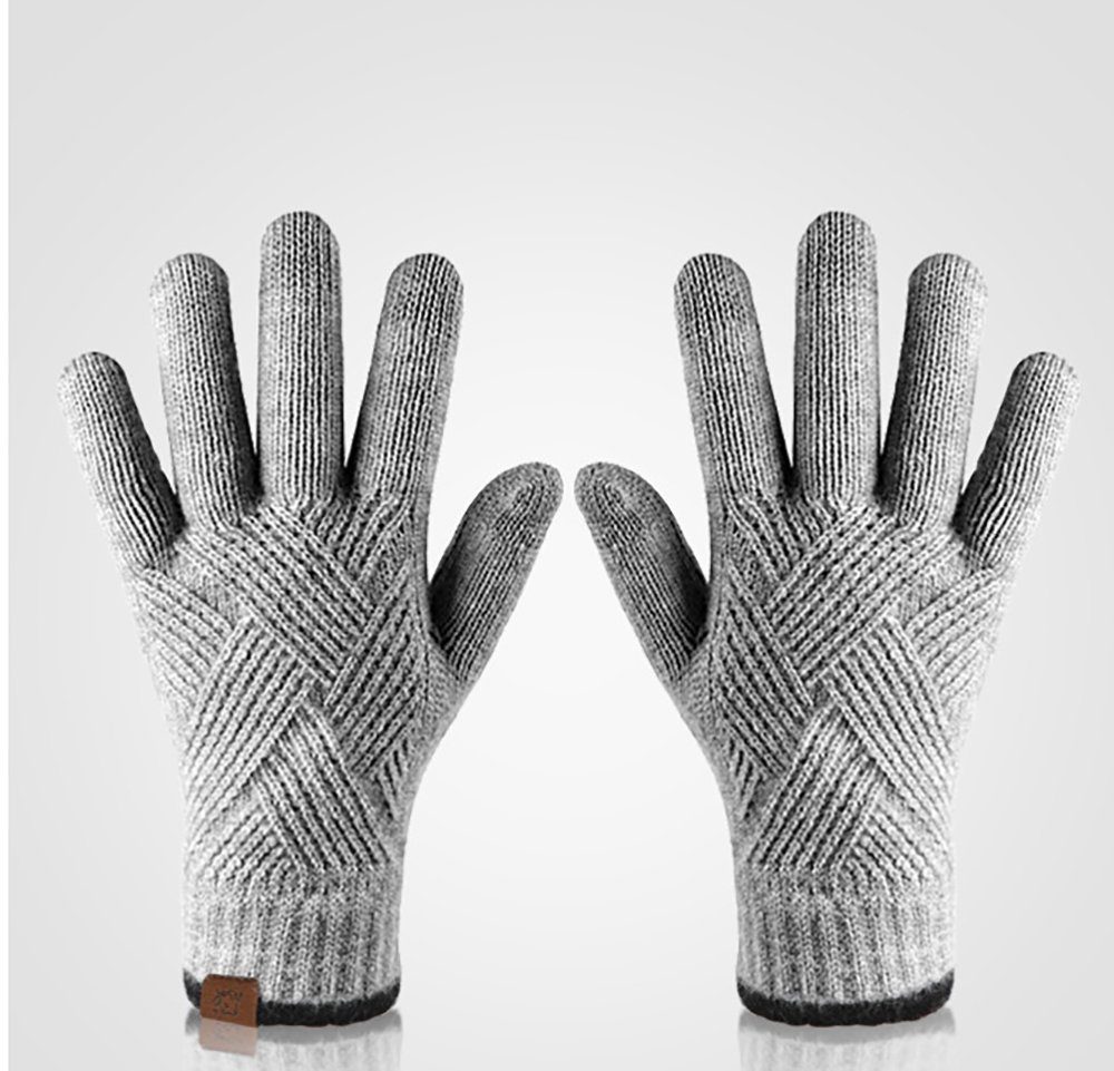 L.Ru UG Strickhandschuhe Five Hands Gestrickte warme Winterhandschuhe für Erwachsene