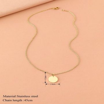 LENBEST Charm-Kette Runde Charme Halskette aus langlebigem Edelstahl (1 Stück) (1-tlg)