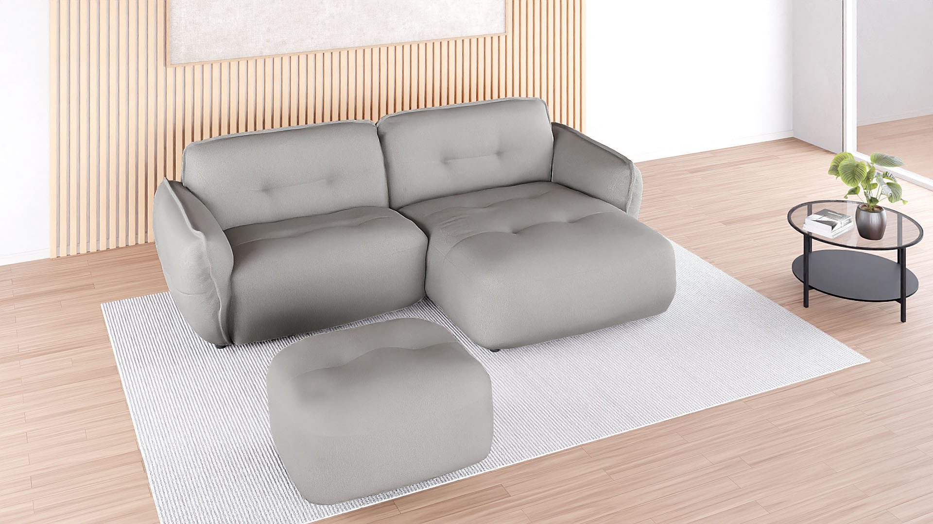 BETYPE Диван Be Fluffy, softer Sitzkomfort, moderner Kedernaht, hochwertiger Bezugsstoff