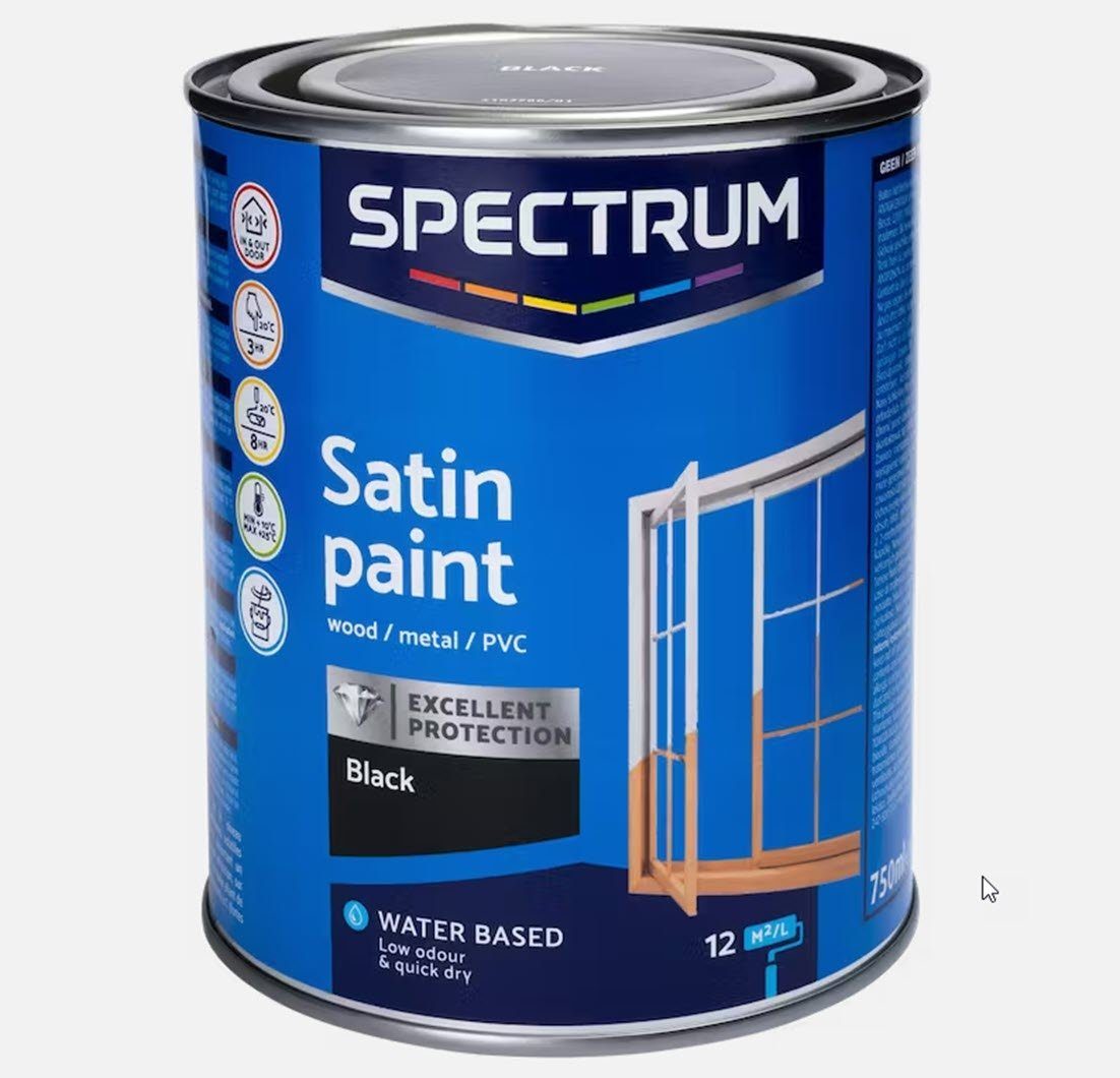 Spectrum Lack Acryllack ml schwarz verschiedene Farben Seidenglanz 750