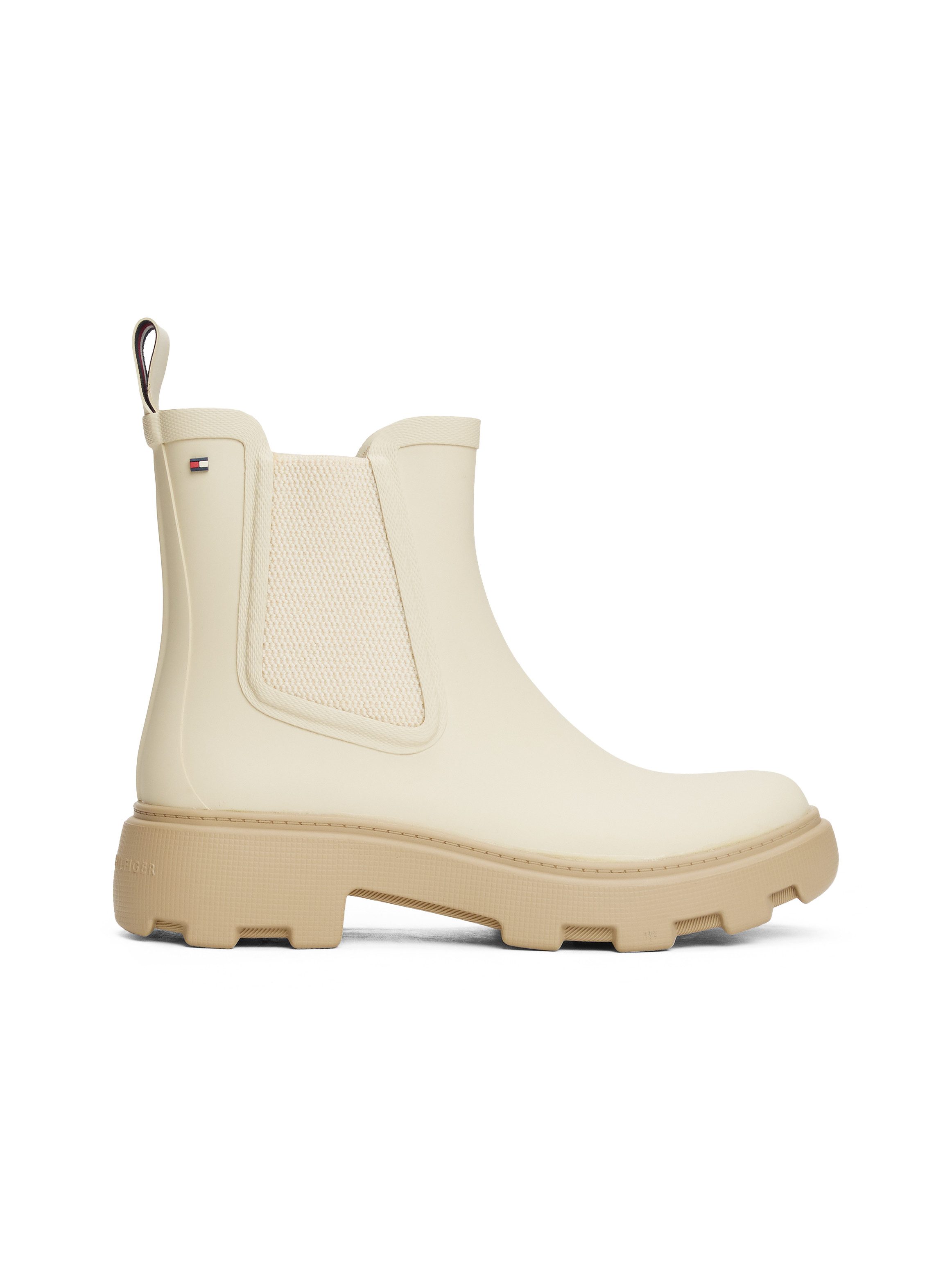 Tommy Hilfiger RUBBER FLAG CLEATED RAINBOOT Chelseaboots, Blockabsatz, Schl günstig online kaufen