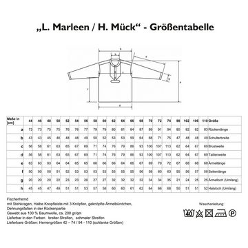 modAS Langarmhemd Unisex Fischerhemd "L. Marleen“ Schmale Streifen im Finkenwerder-Stil