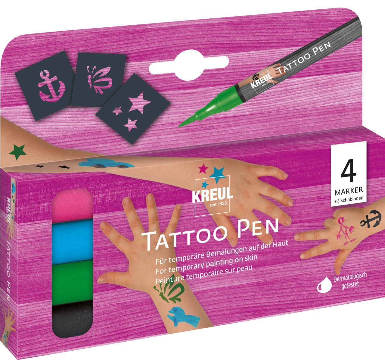 Kreul Bastelfarbe Kreul Tattoo Pen 4er Set Anker Sterne