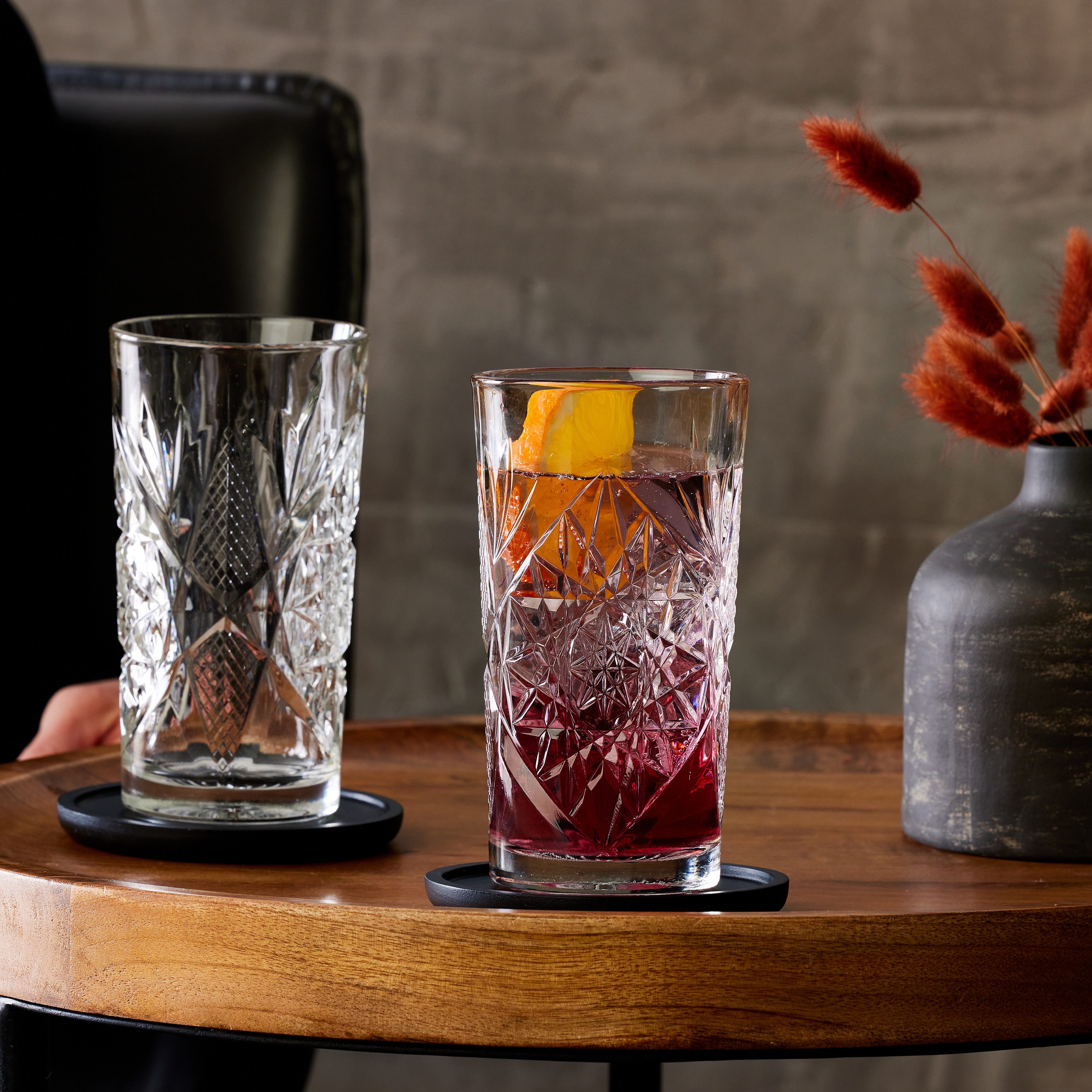 LIBBEY Gläser-Set Libbey Cooler Trinkglas, 12er Set -HOBSTAR-, 12-tlg., Glas, 473 ml, hochwertig verarbeitet, in eleganter Vintage-Optik