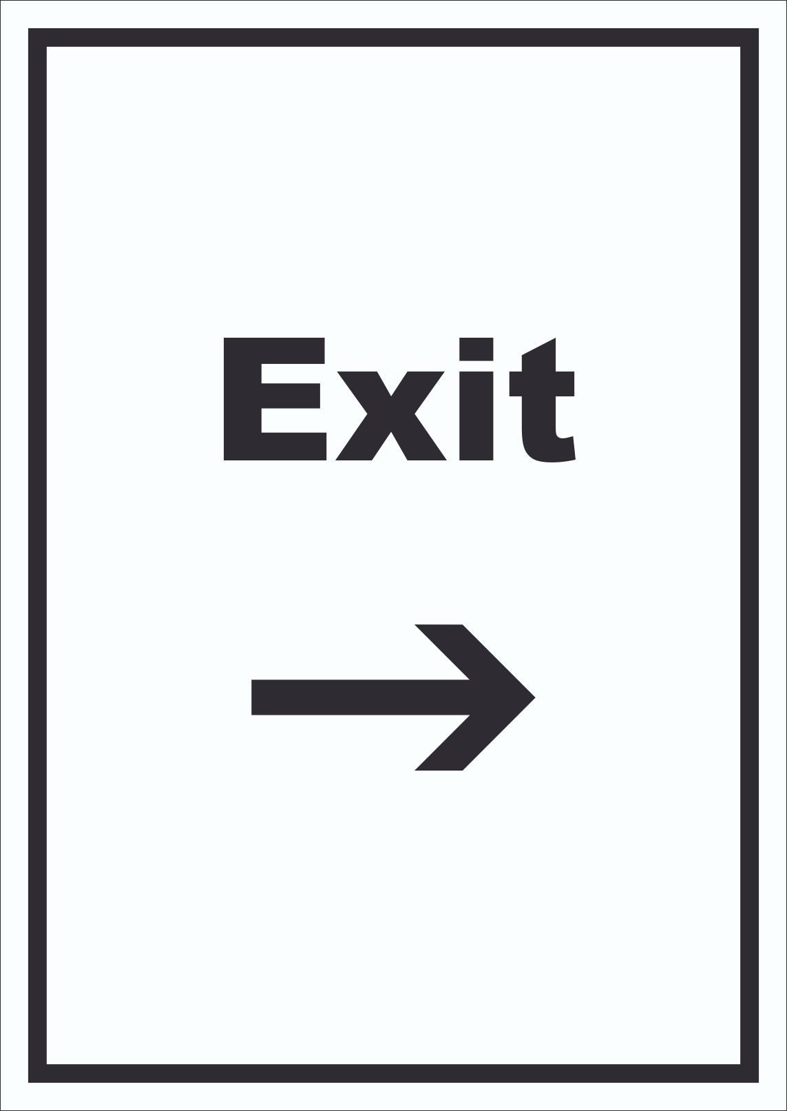 HB-Druck Hinweisschild Exit Schild mit Text und Richtungspfeil rechts Ausgang hochkant, wetterfest, stabil, UV-beständig, kratzfest