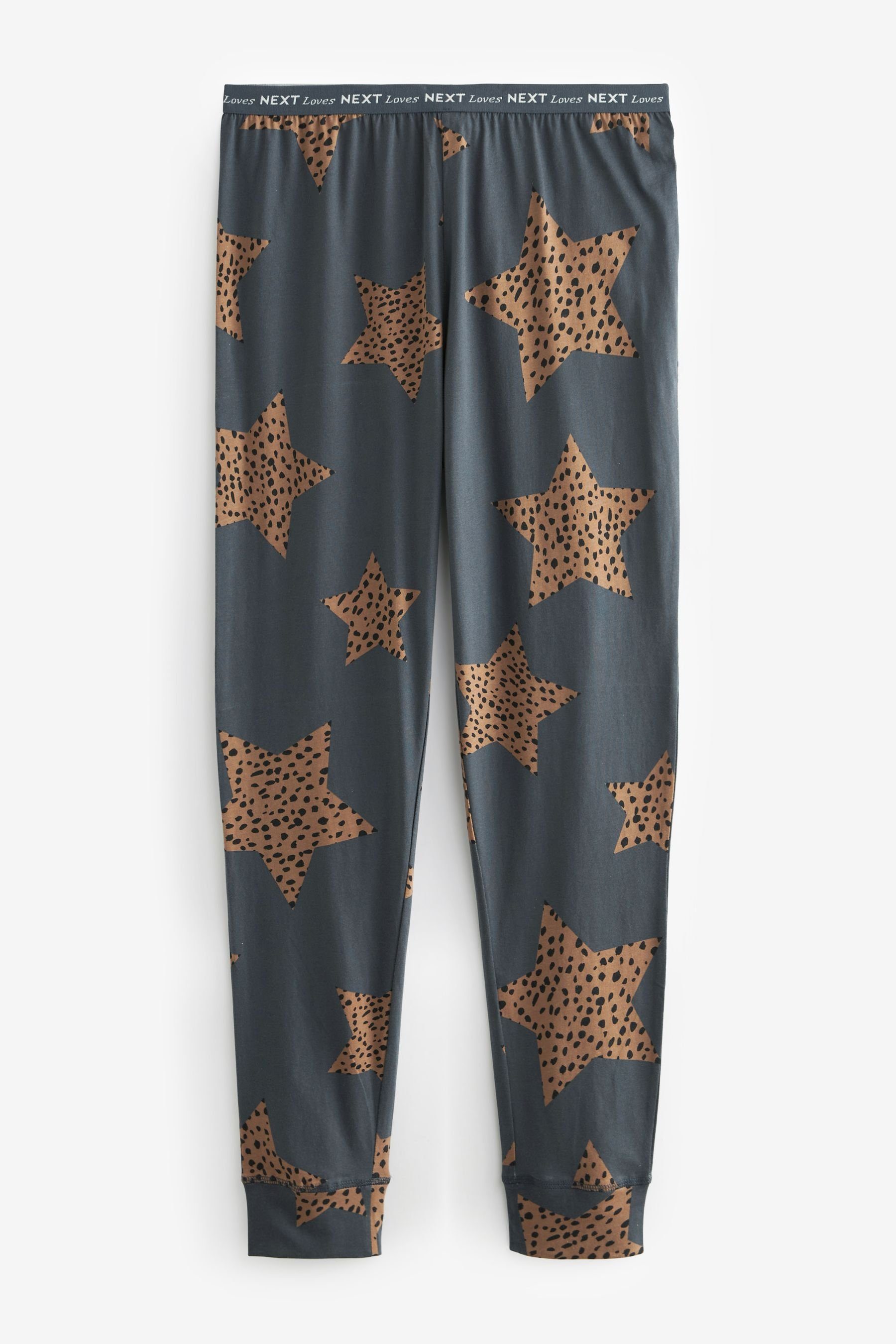tlg) Next Pyjama Langärmeliger Pyjama Baumwolle Charcoal aus (2