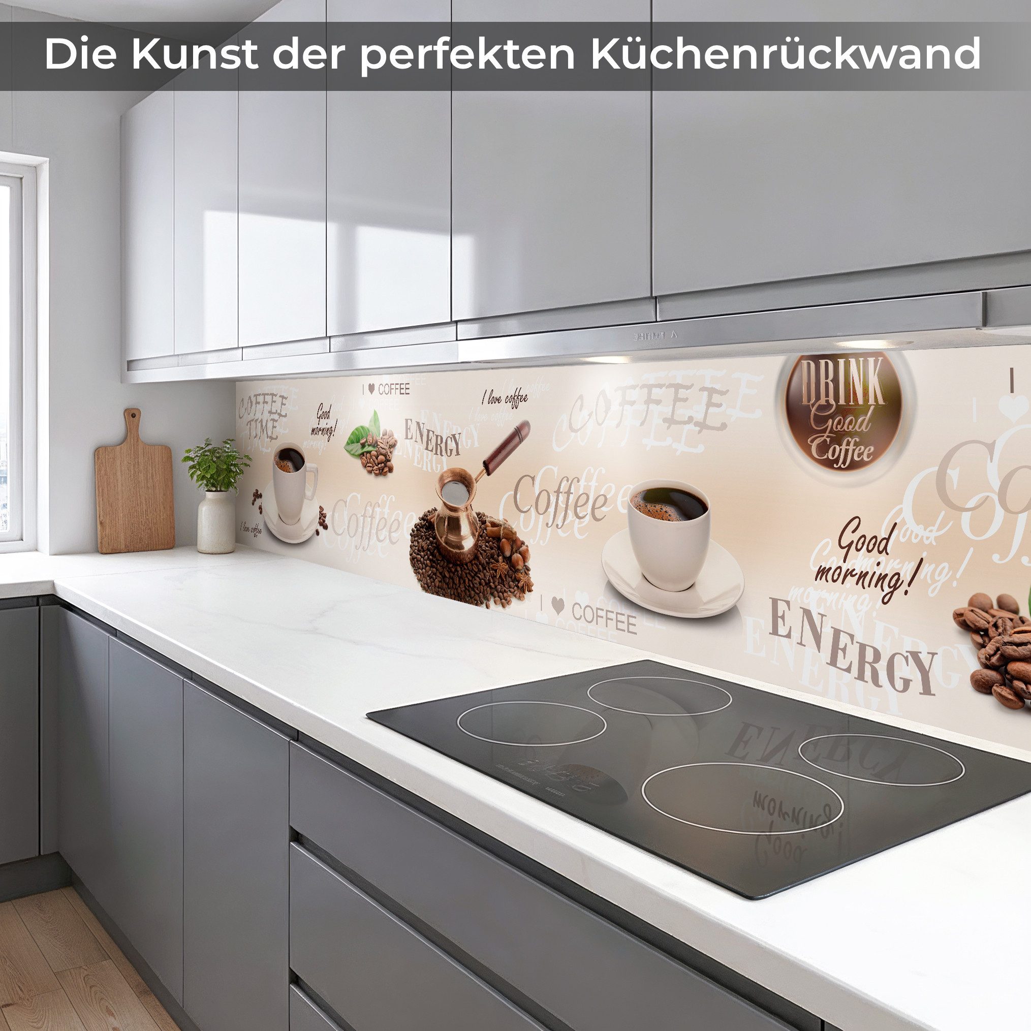 Rodnik Küchenrückwand Coffee, monolithische ABS-Platte mit Direktdruck, formstabil und langlebig