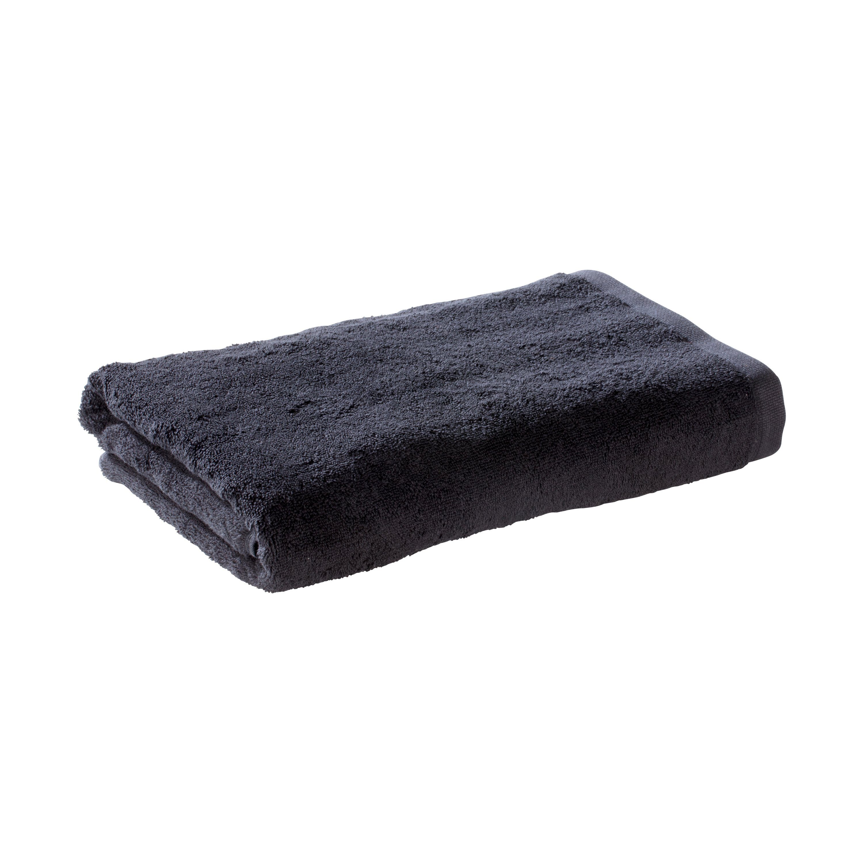 Bomlins Duschtuch Duschtücher aus 100% original ägyptische GIZA Baumwolle 650 g/m², Baumwolle, -> Spüren Sie die Qualität. Schwarz
