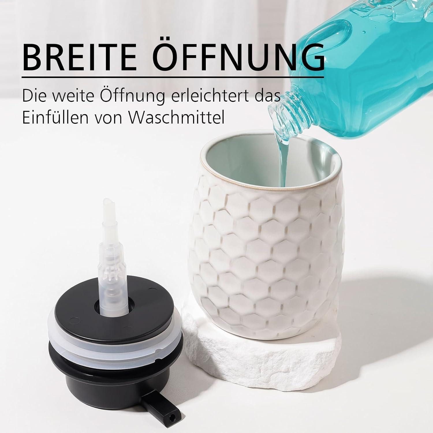 LuxusKollektion Seifenspender Keramik Seifenspender Nachfüllbar Beige 400ml