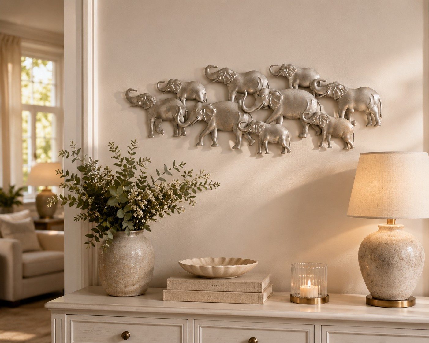 moebel-direkt-online Wanddekoobjekt Wandschmuck in 3D-Optik "Elefantenfamilie"