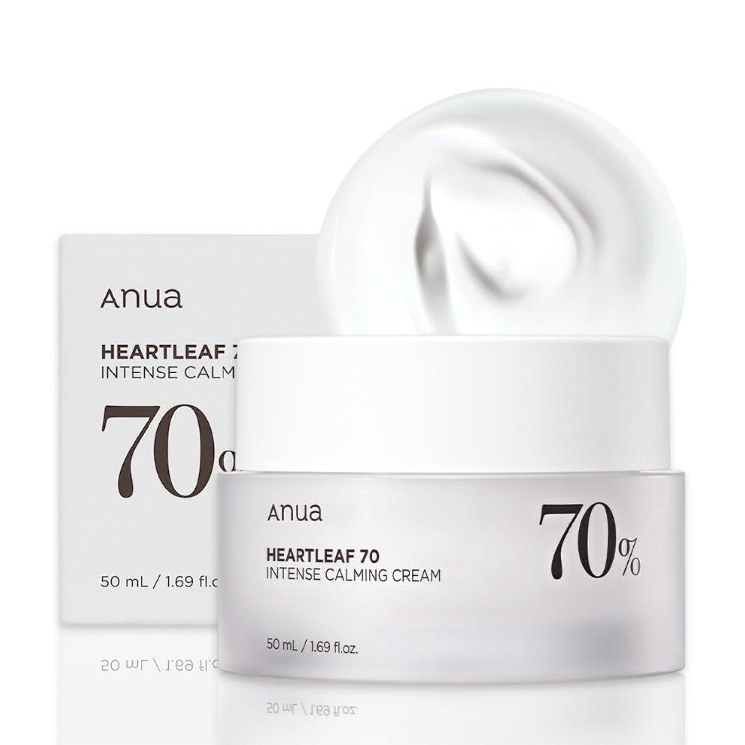 Anua Tagescreme Heartleaf 70% Intense Calming Cream - Beruhigende Pflege für empfindliche Haut, 70% Heartleaf-Extrakt, Anti-Aging-Wirkung, Hautberuhigend
