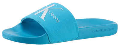 Calvin Klein Jeans FANNY SLIDE MONOGRAM Badepantolette, Sommerschuh, Schlappen, Badeschuh, Poolslides mit breiter Bandage