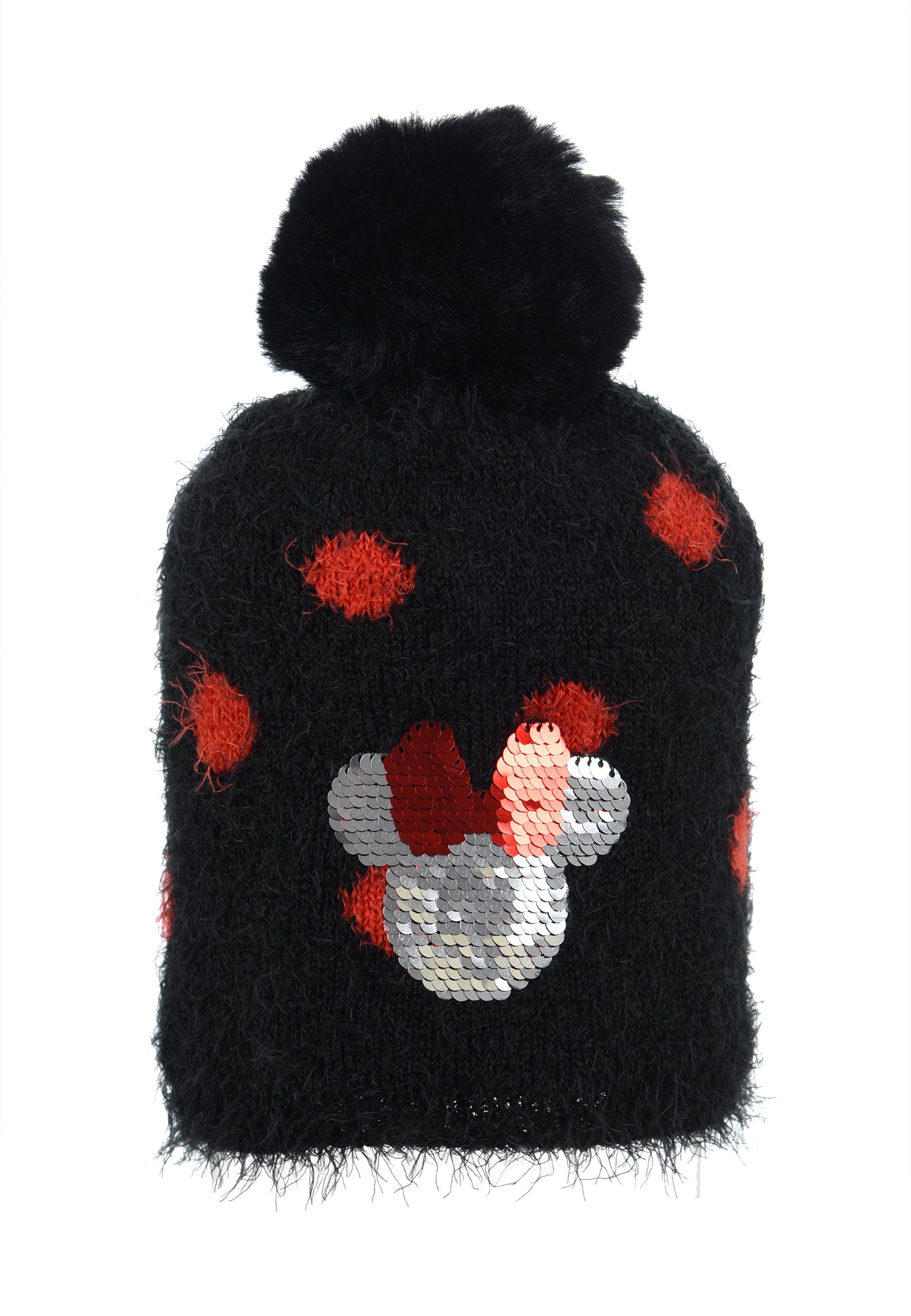 Disney Minnie Mouse Bommelmütze Mädchen Kinder Winter-Mütze Bommelmütze