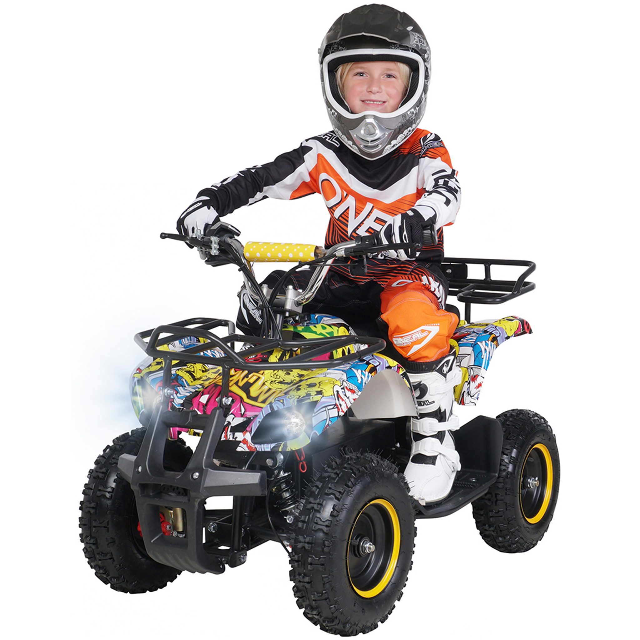 Actionbikes Motors Elektro-Kinderquad Kinder Elektroquad Torino ATV 1000 W 36 V, Belastbarkeit 50 kg, (1-tlg), Pocket Quad - Safety Touch - gelochte Scheibenbremse - bis 24 km/h