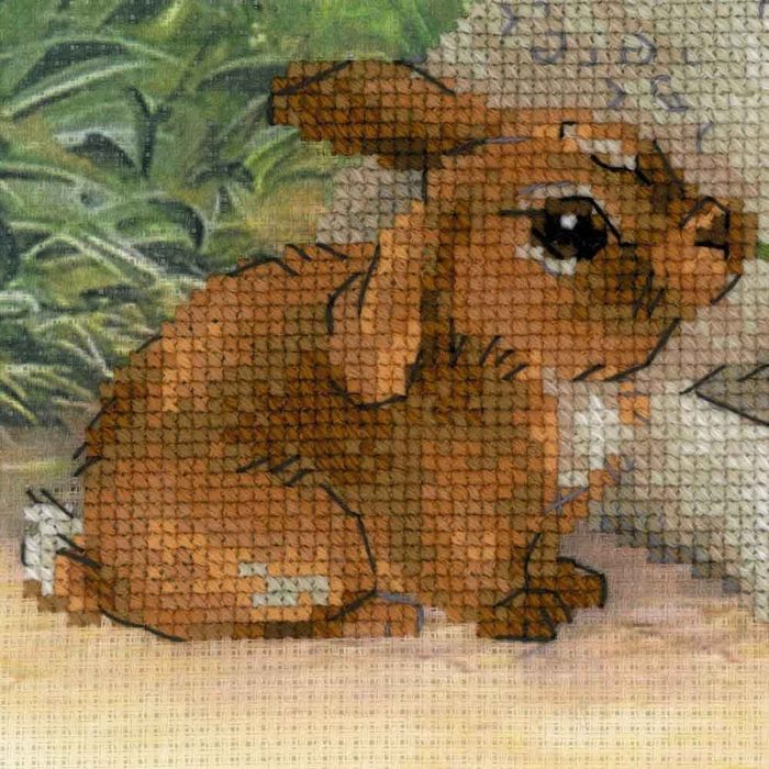 Riolis Kreativset Riolis Kreuzstich-Set "Lamm und Kaninchen" Zählmuster (embroidery kit)