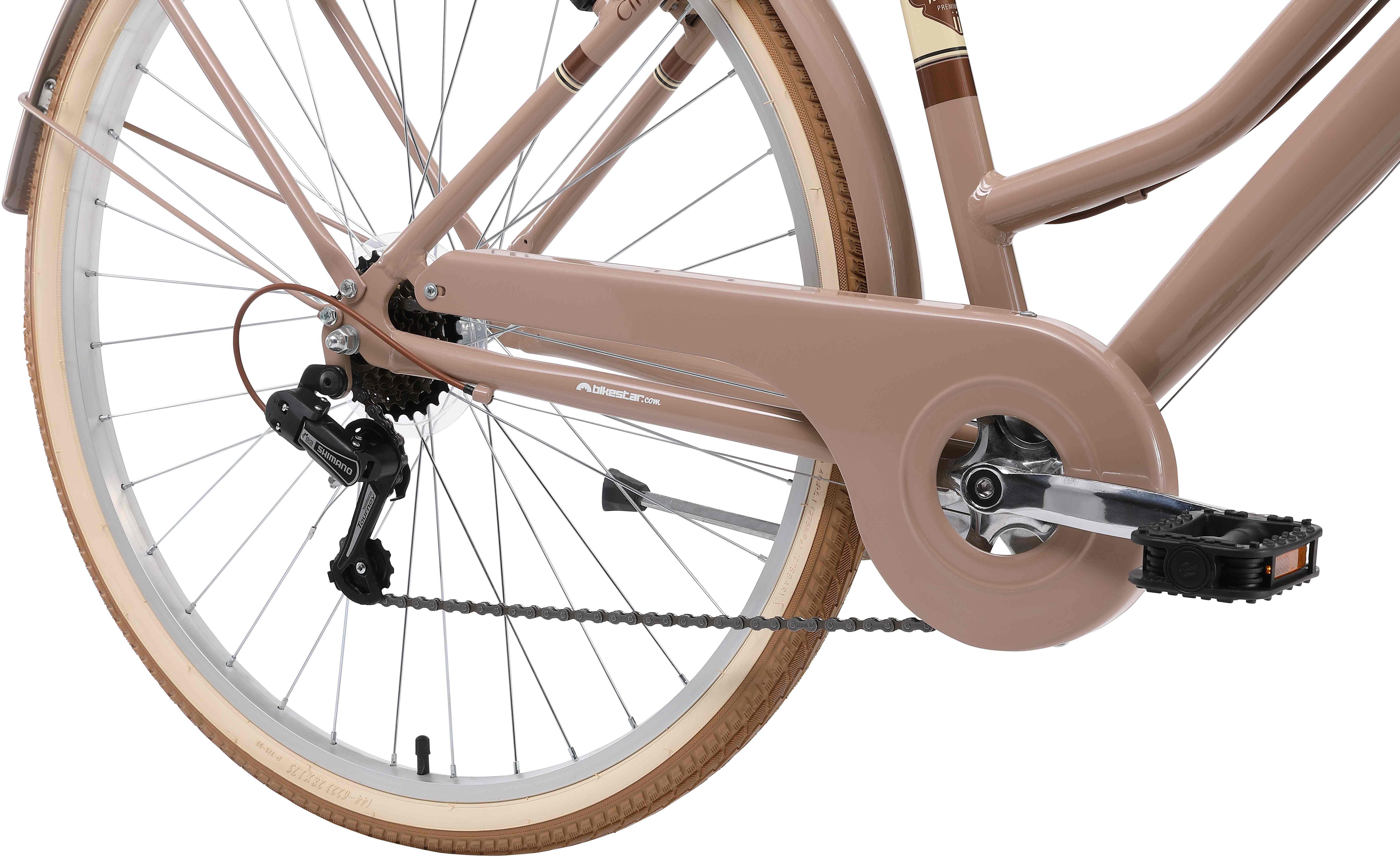 Bikestar city bike, 7-speed Shimano RD-TY21 derailleur, derailleur gears, for women, derailleur gears