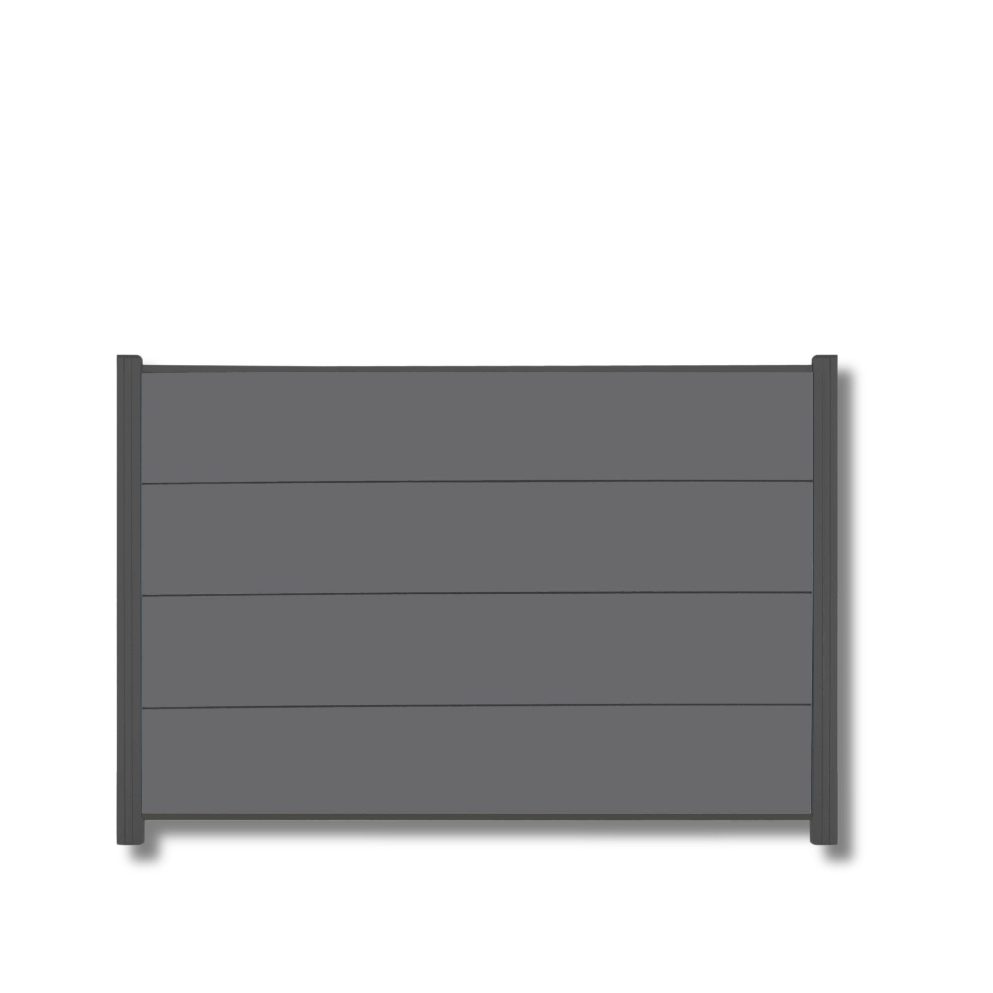 WPC Profi Zaun XL Jumbo Komplettset Sichtschutzzaun Alupfosten Anthrazit 180x120 cm, (Komplettset, mit Start- und Abschlussleisten, Pfosten und Zubehör)