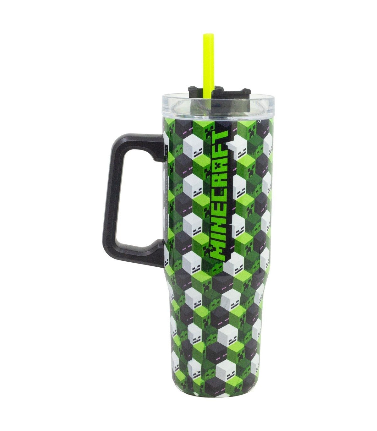Minecraft Isolierflasche XL 920 ml mit Griff Deckel und Trinkhalm