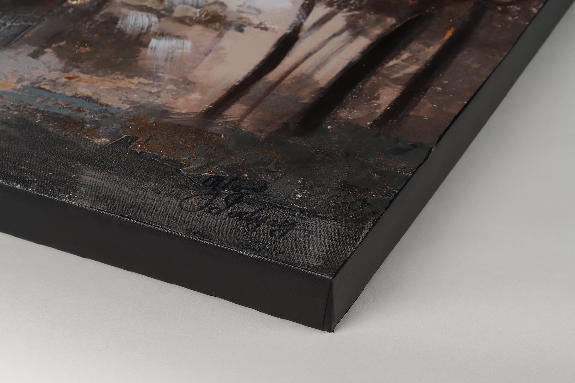 KUNSTLOFT Gemälde Stag in the Brume 120x60 cm, Leinwandbild 100% HANDGEMALT Wandbild Wohnzimmer – Bild 2 von 5