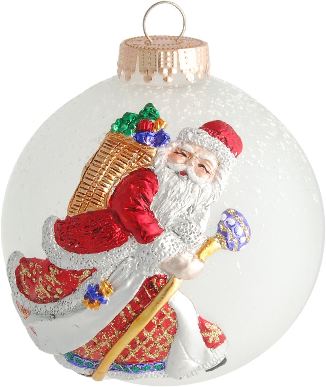 Krebs Glas Lauscha Weihnachtsbaumkugel CBK80245, mit Santa Christbaumkugeln Glas 3-D Weihnachtsdeko, Christbaumschmuck, St), (1