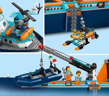 LEGO® Konstruktionsspielsteine City Arktis-Forschungsschiff,großes schwimmfähiges-Boot+Hubschrauber, (Geschenk Weihnachten, Geburtstag, Frauen Männer Kinder, 815 St., Baukasten Kinder & Erwachsene, Sale), Bausteine Konstruktionssteine, Bausatz, Spielzeug, Klemmbausteine