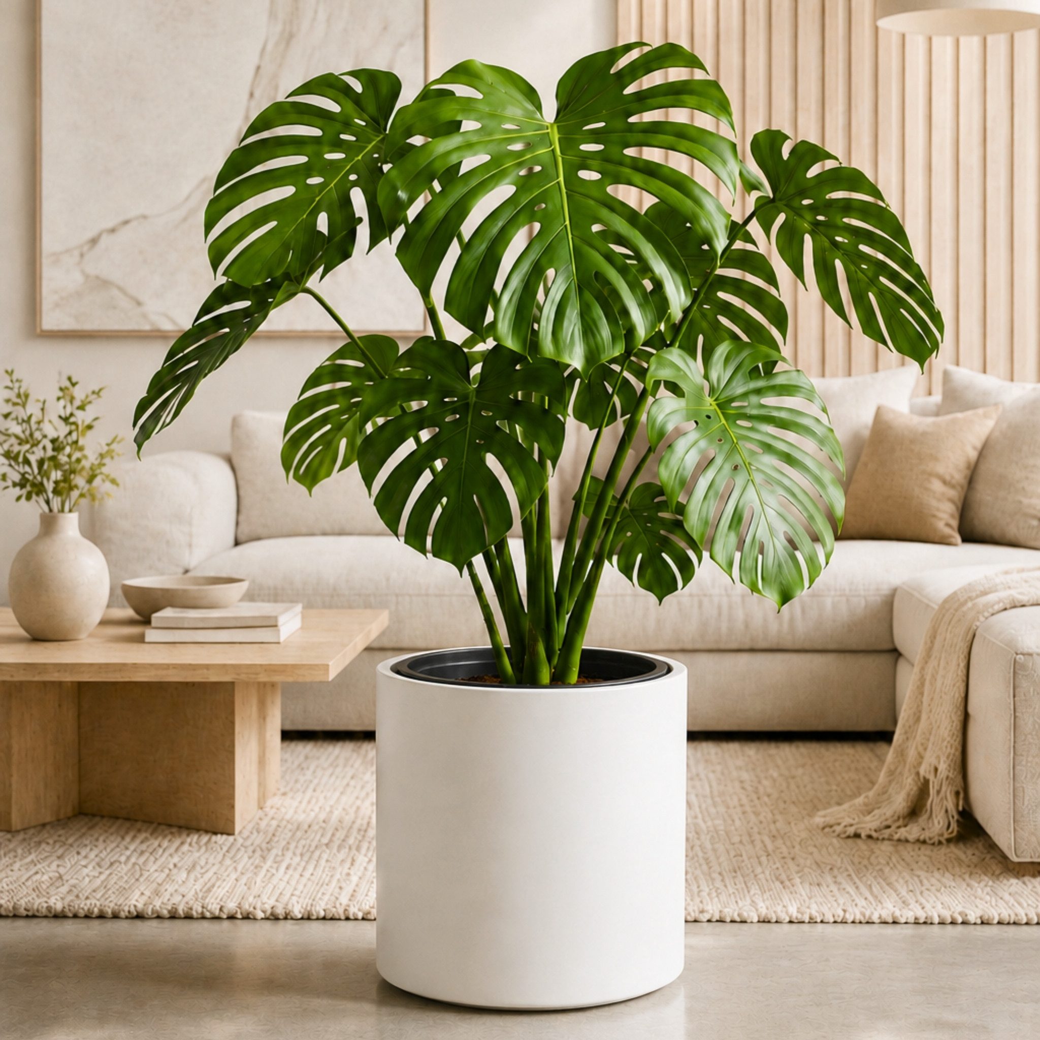 matches21 HOME & HOBBY Blumentopf Großer außen Blumentopf NIVO rund 47 x 45 cm weiß (2 St), Moderner Pflanztopf Outdoor Pflanzkübel wetterfest