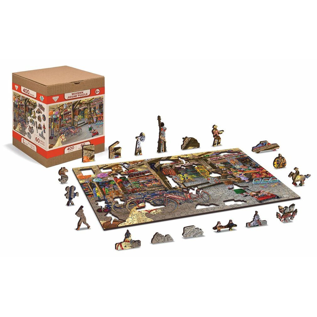 Wooden City Puzzle Holzpuzzle Im Spielzeugladen 2in1, 400 Teile ECO, Puzzleteile
