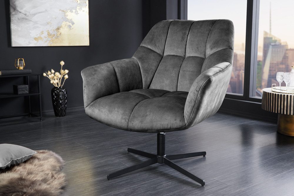 riess-ambiente Loungesessel PAPILLON grau / schwarz günstig online kaufen