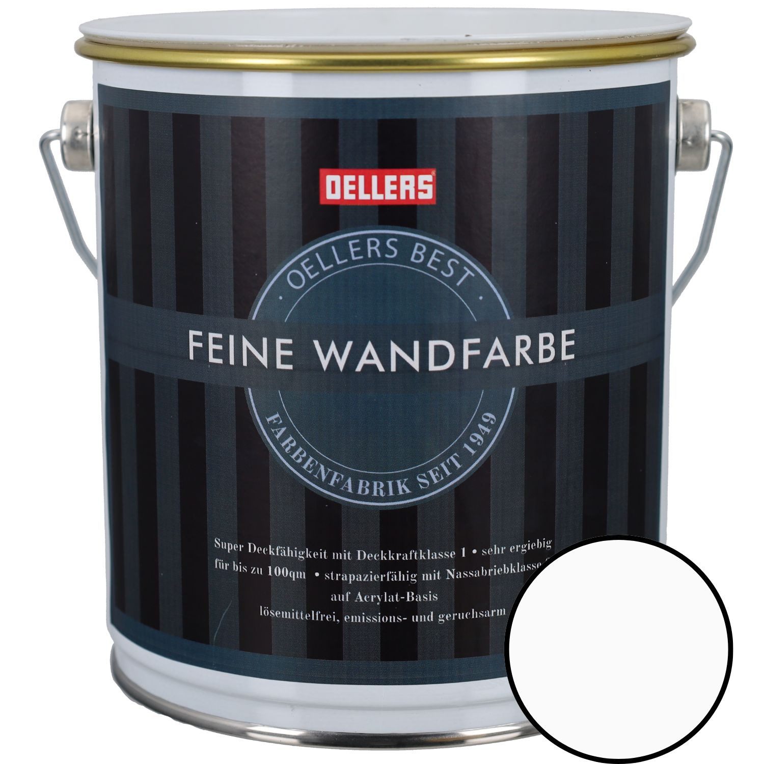 OELLERS Wandfarbe Premium, Feine Wandfarbe, 2,5 Liter Matt