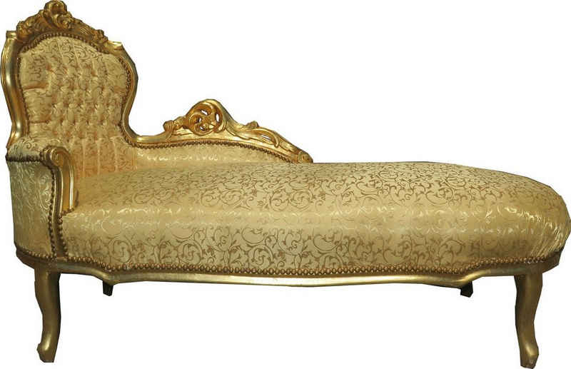 Casa Padrino Chaiselongue Barock Chaiselongue Gold Muster / Gold - Barock Möbel