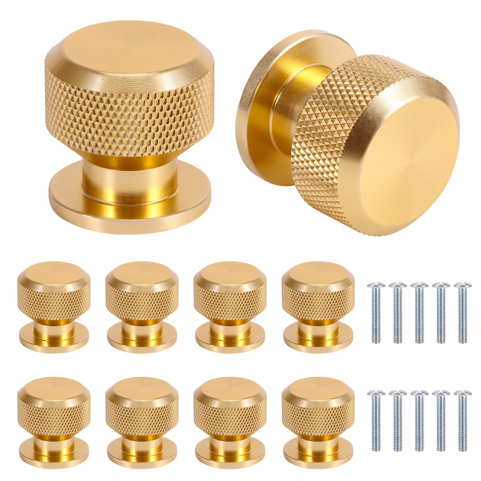 BlingBin Möbelknopf 10 Stück 30mm Aluminiumlegierung Möbelknöpfe Schrankknöpfe (10 Stück, 10-St., Einloch-Design), Gerändelte Schrankgriffe, Vintage Küchengriffe, Kommode Türgriffe