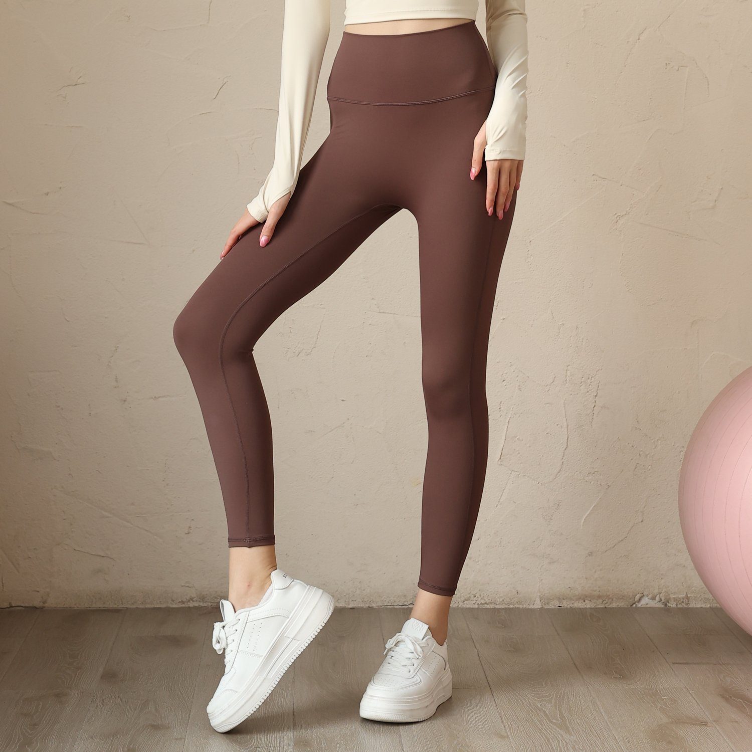 nahtlosem Leggings mit Damen hohem Sport-Leggings Design Fity & Bund für