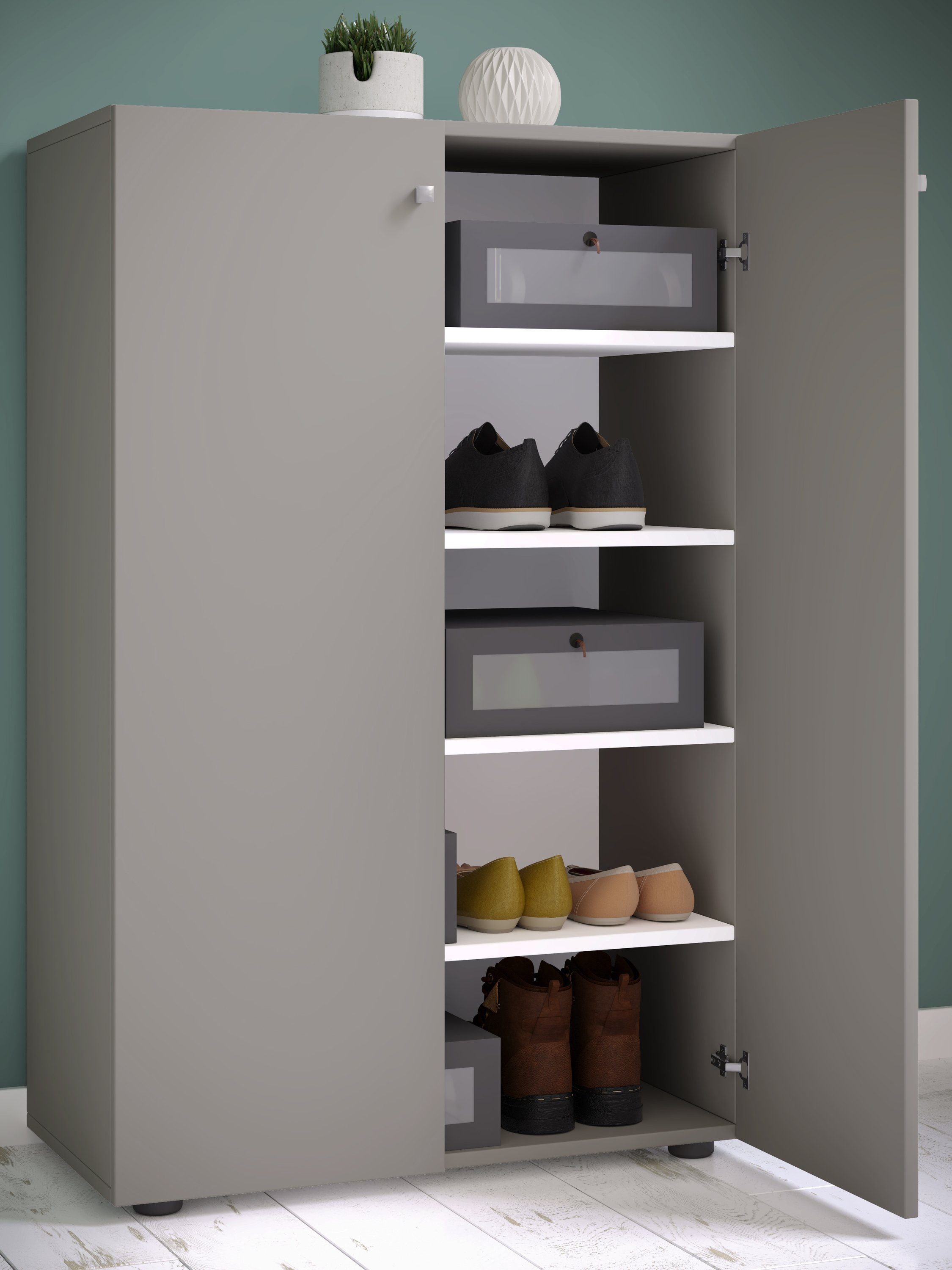 VCM Schuhschrank Schuhkommode Lona H. 110 x B. 70 x T. 39 cm